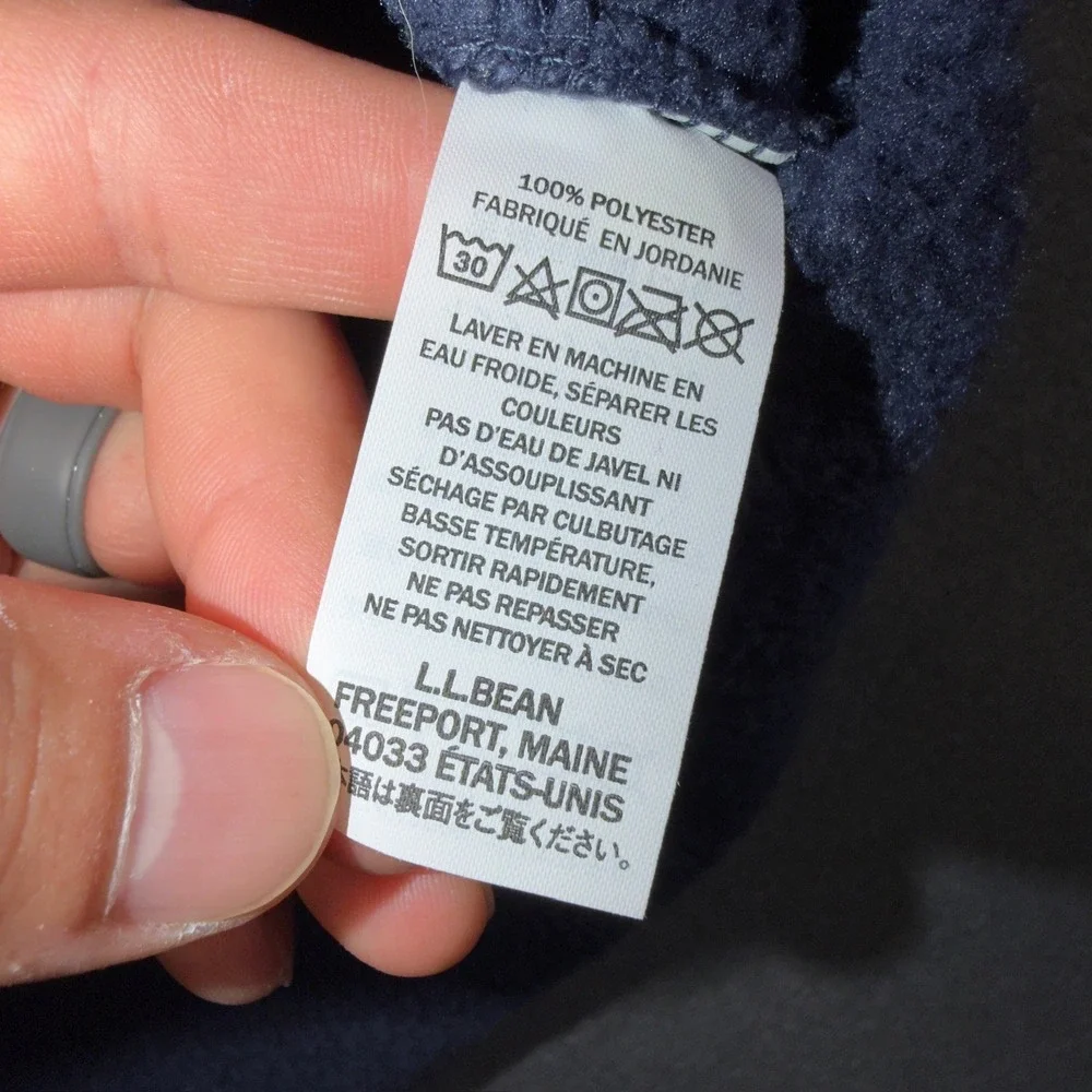 LL Bean Sweater Fleece Full Zip Jacket XL‎ Blue Heather Slightly Fitted 504938